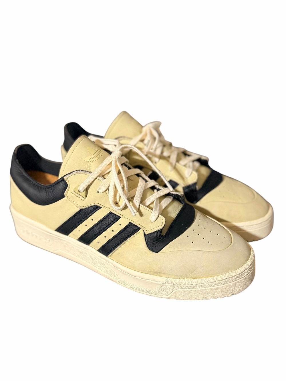 Adidas Forum Deconstructed Low Men’s 11.5 Cream Black Leather Sneakers - Picture 6 of 9